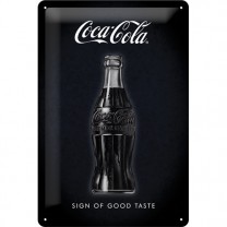 Placa metalica - Coca Cola - Black - 20x30 cm